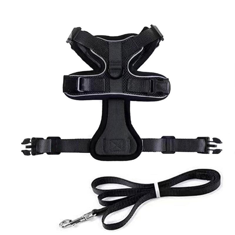 Adjustable Pet Harness and Leash Set for Cat Dog Escape Proof Reflective Vest - S