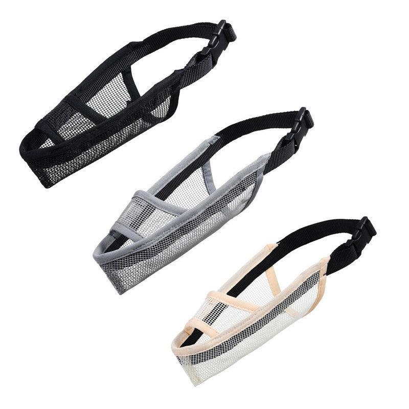 Adjustable XXS Size Pet Dog Mask Mouth Muzzle Anti Barking Bite Stop Chewing Mask - Grey