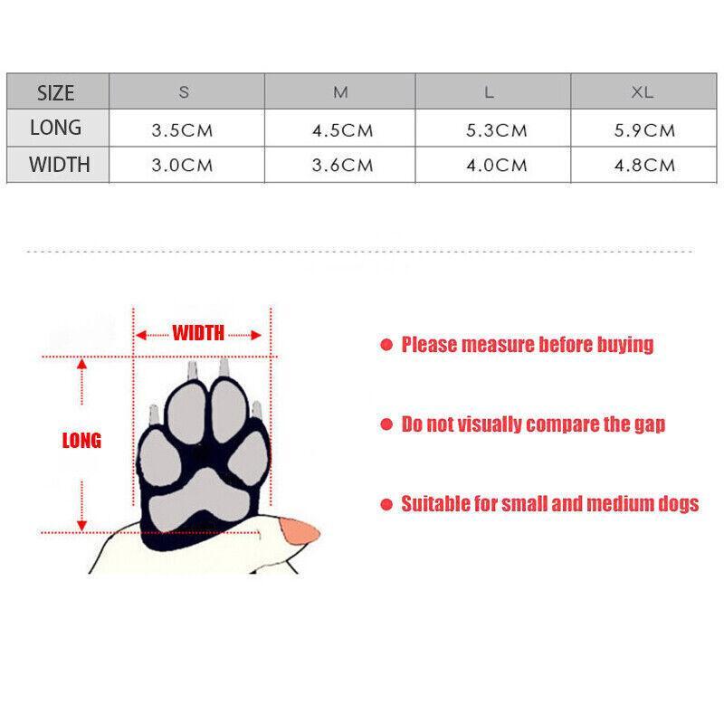 4Pcs XL Size Anti Slip Waterproof Protective Dog Shoes Rain Boots Pet Socks Booties - Black