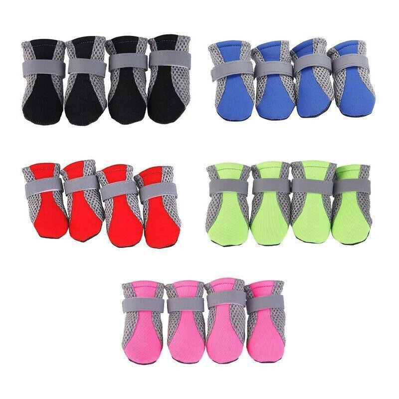 4PCS S Size Anti Slip Waterproof Protective Dog Shoes Rain Boots Pet Socks Booties - Black