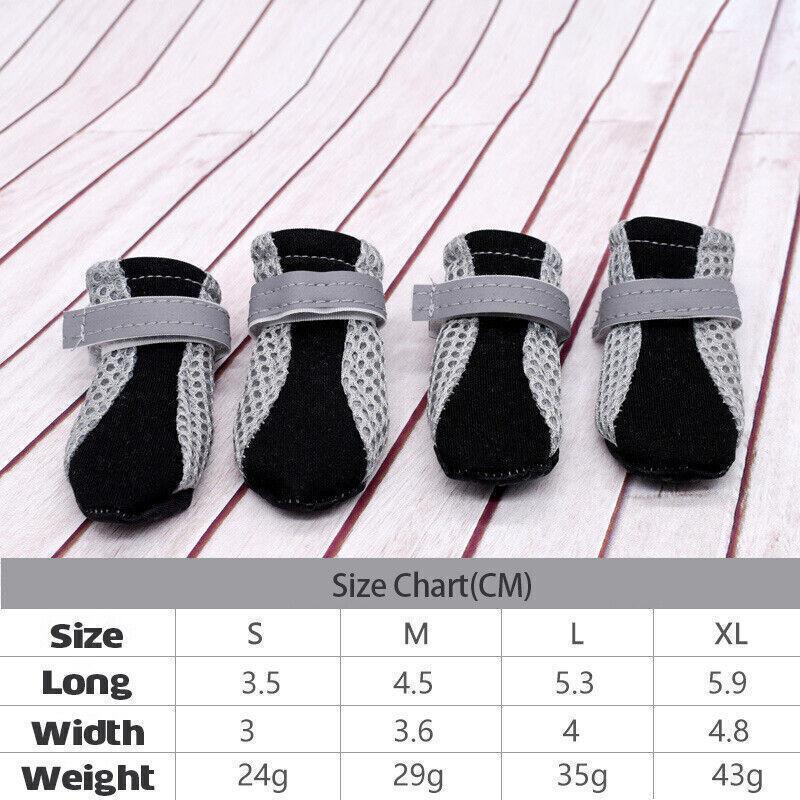 4PCS S Size Anti Slip Waterproof Protective Dog Shoes Rain Boots Pet Socks Booties - Black