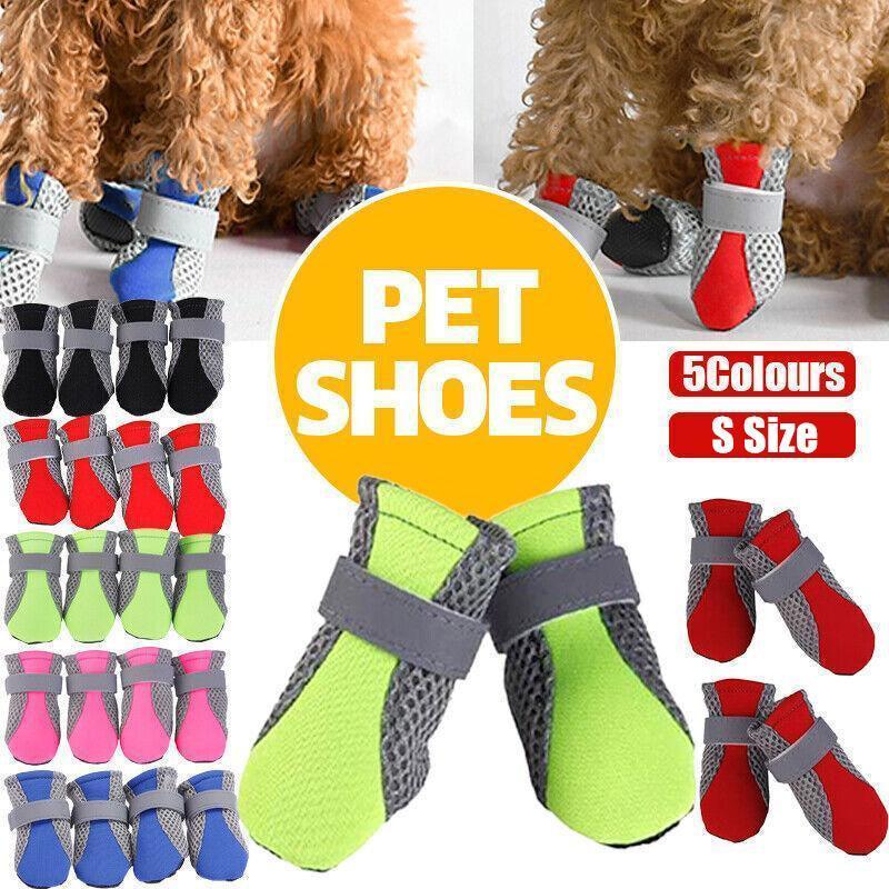 4PCS S Size Anti Slip Waterproof Protective Dog Shoes Rain Boots Pet Socks Booties - Green