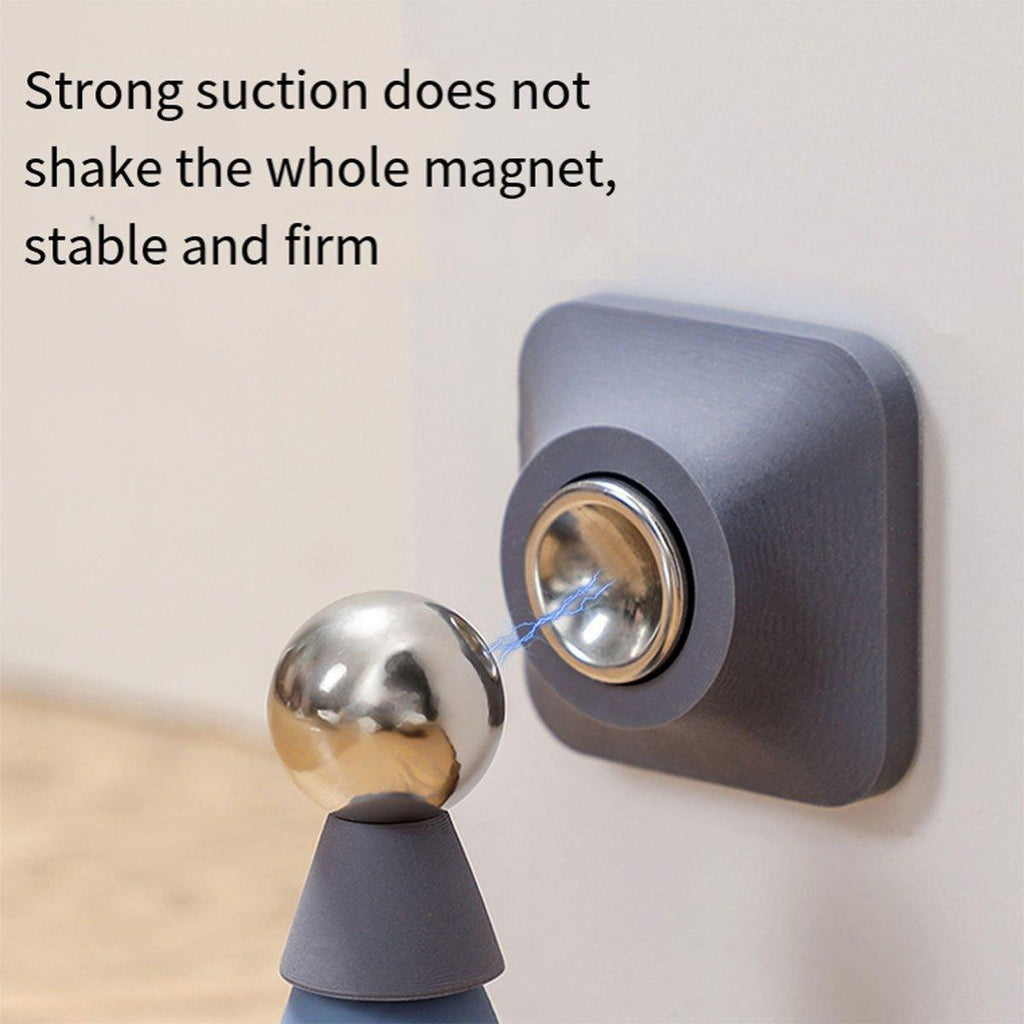 Silicone Silent Door Stopper with Suction Base and Secure Hold Catch Design - Purple