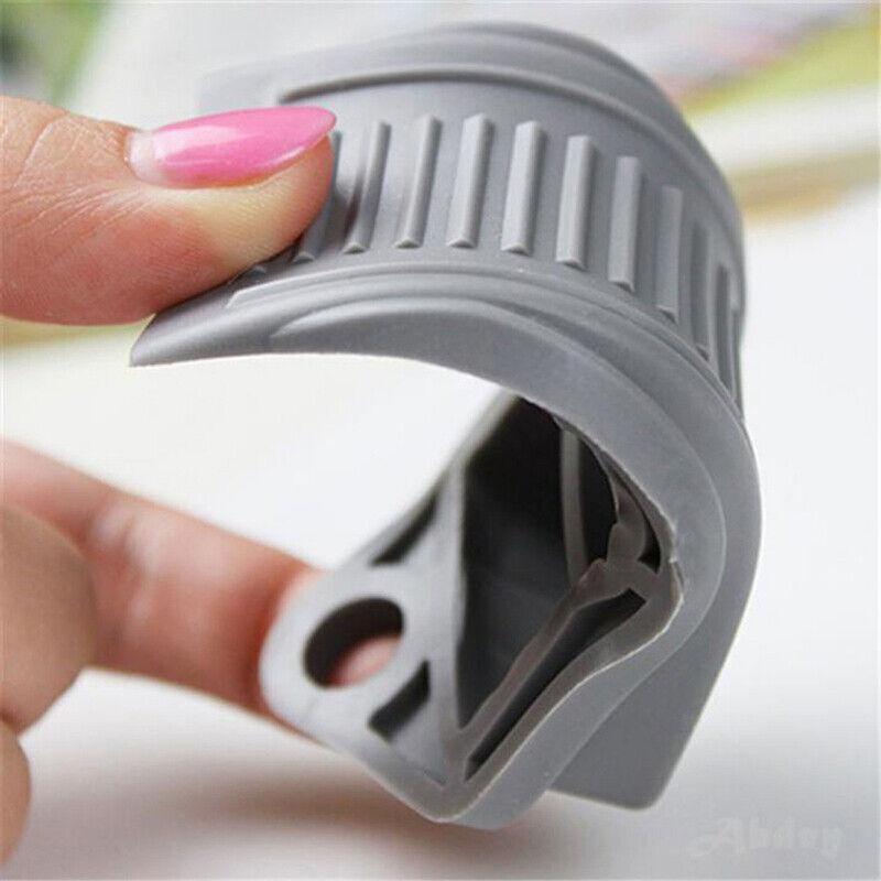 3Pcs Thick Rubber Wedge Door Stoppers Floor Carpet Heavy Duty Door Stop Security - White