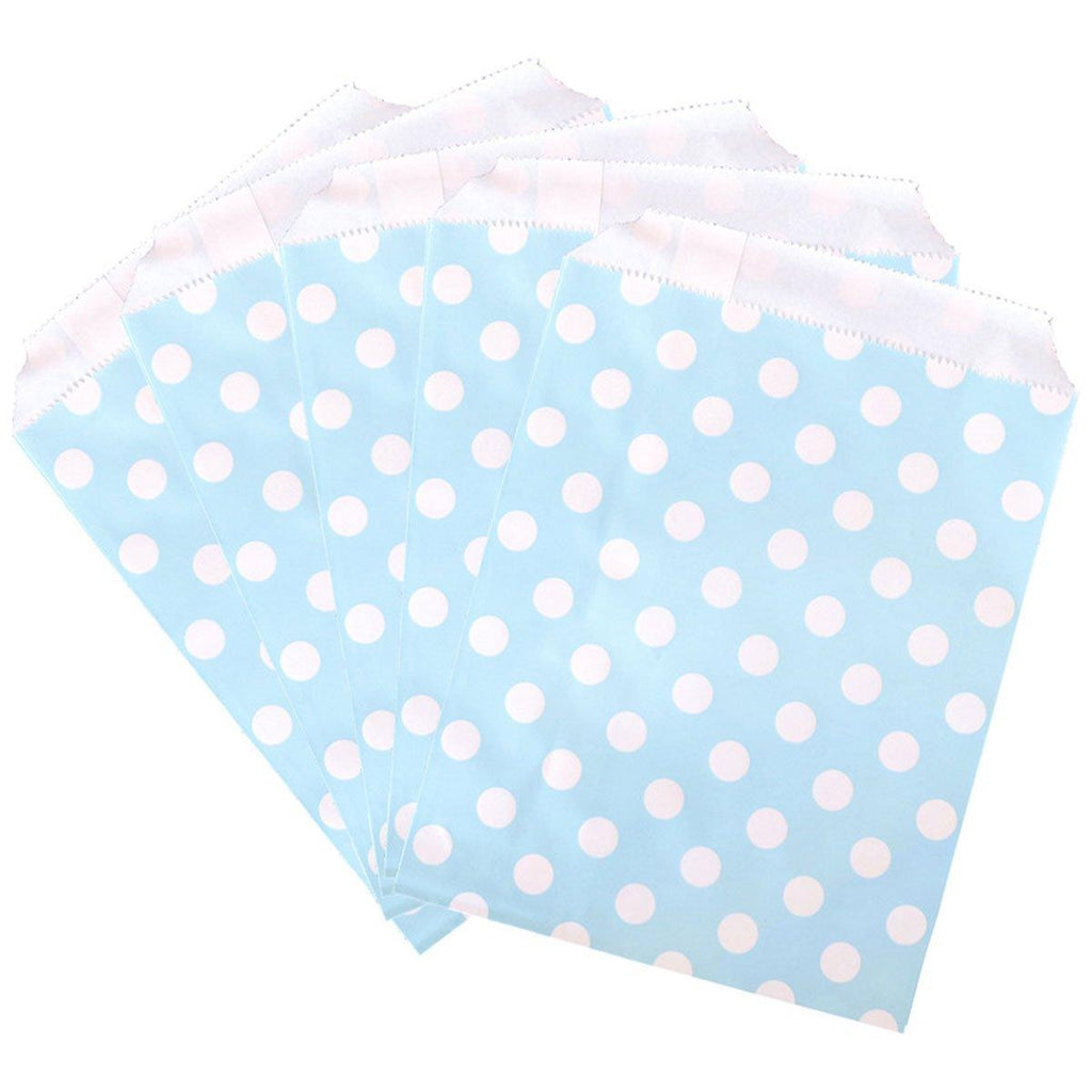 100pcs Colourful Polka Dot Paper Bags for Food Desserts Party Treats Packaging - Rose red