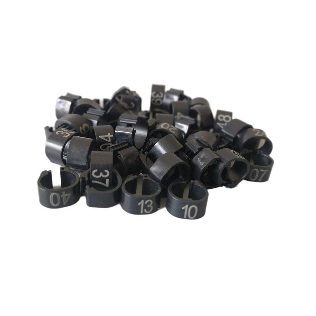 100X 001-100 Digital Numbered Bird Leg Band Rings Clip For Pigeon Parrot Poultry - Red