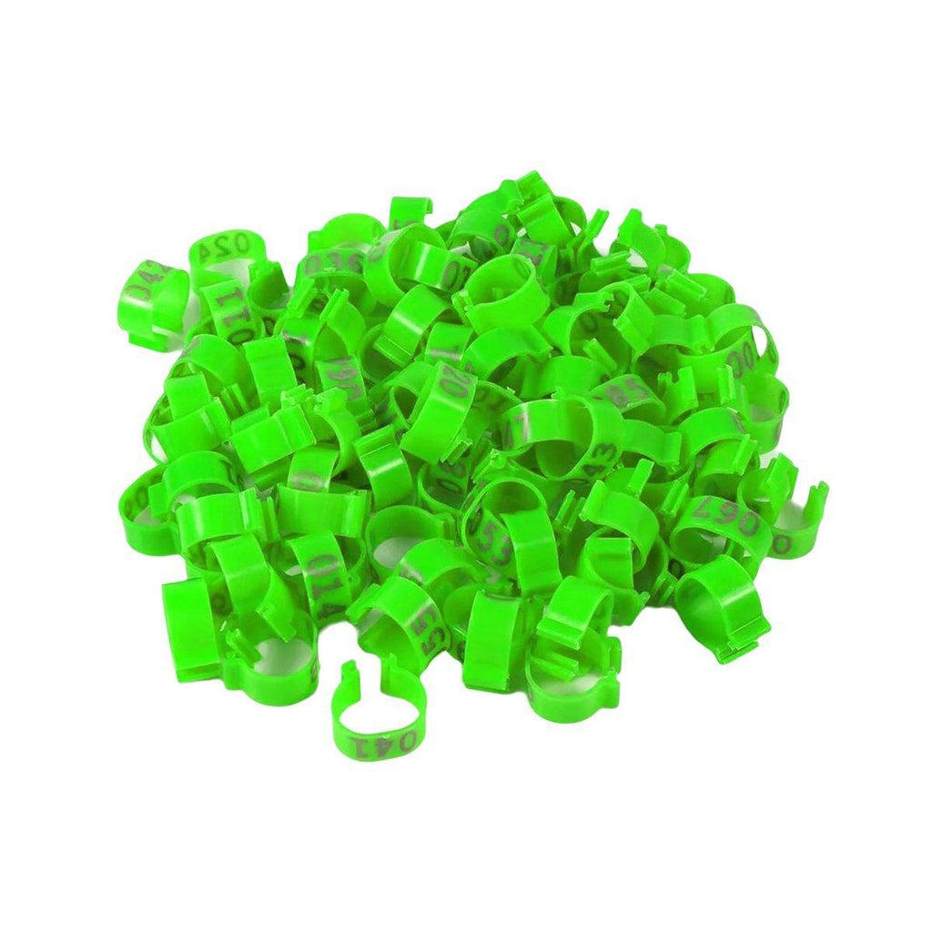 100X 001-100 Digital Numbered Bird Leg Band Rings Clip For Pigeon Parrot Poultry - White