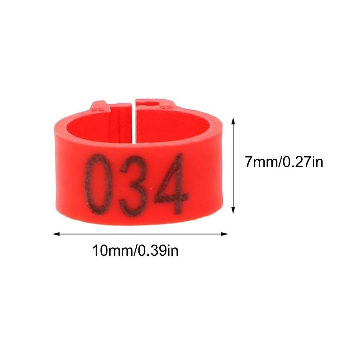 100X 001-100 Digital Numbered Bird Leg Band Rings Clip For Pigeon Parrot Poultry - Dark Blue
