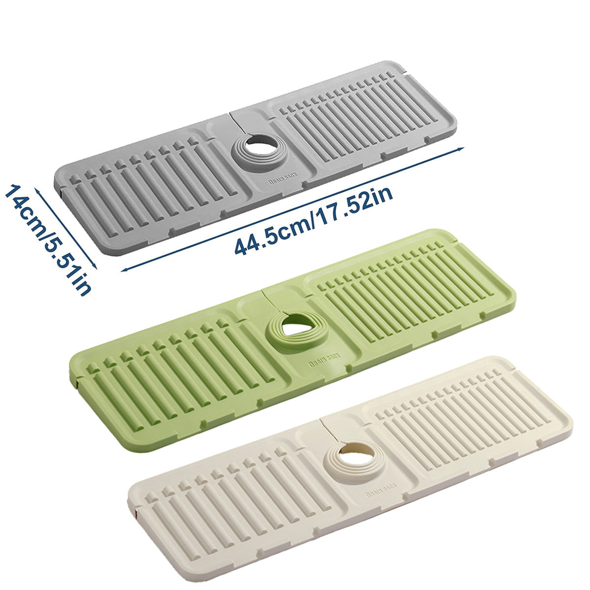 Faucet Draining Pad Narrow Sink Splash Guard Mat for Washbasin Water Catcher - White