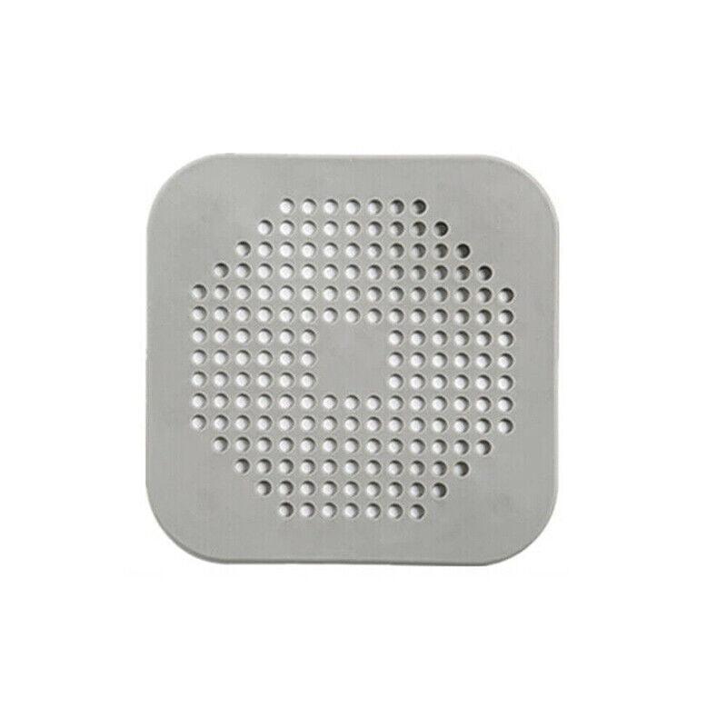 2Pc Square Drain Cover For Shower Drain Hair Catcher Flat Silicone Plug For Bath - 1PC White+ 1PC Grey