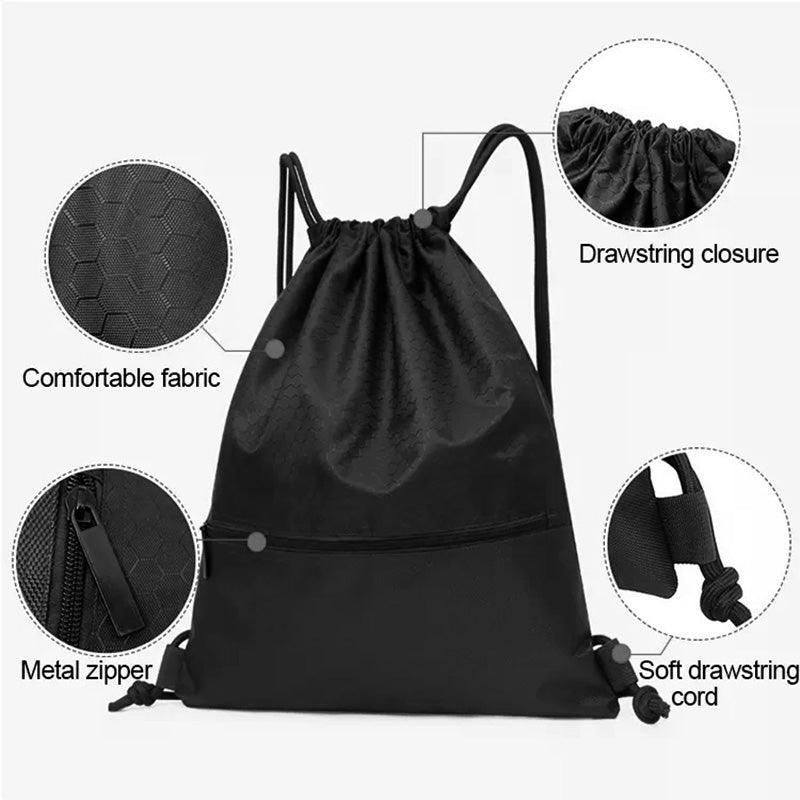 Backpack Sport Pack String Tote Gym Bag Cinch Sack School Drawstring Capacity - Red