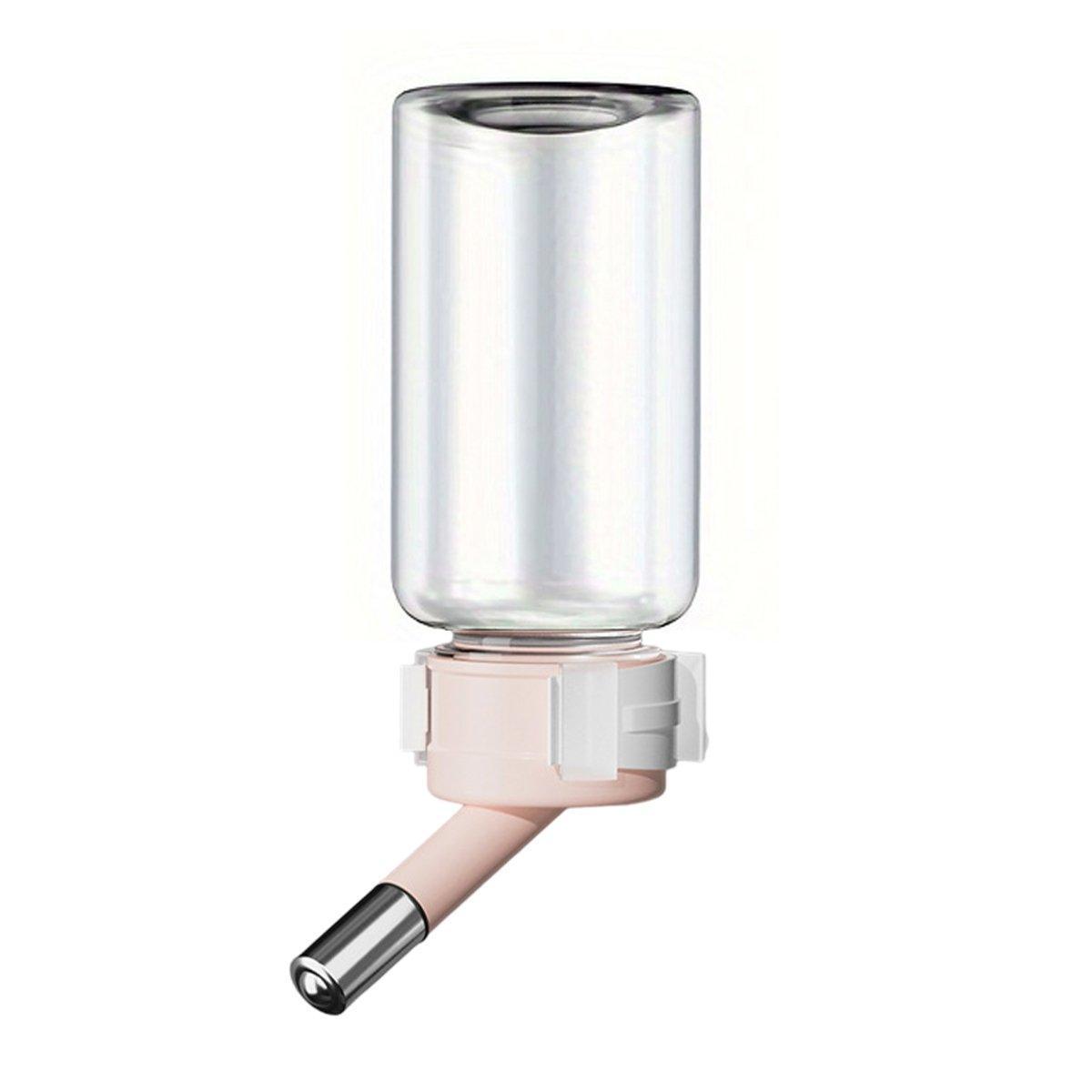 Pet Water Bottle for Hamster Guinea Pig Rabbit Vacuum Drinking Feeder Kettle - 120ml-Pink
