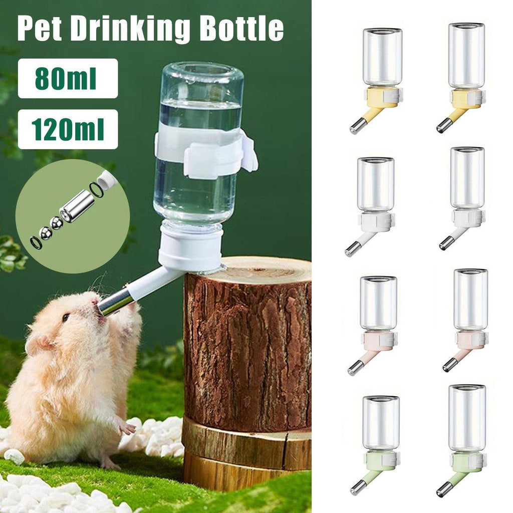 Pet Water Bottle for Hamster Guinea Pig Rabbit Vacuum Drinking Feeder Kettle - 120ml-White
