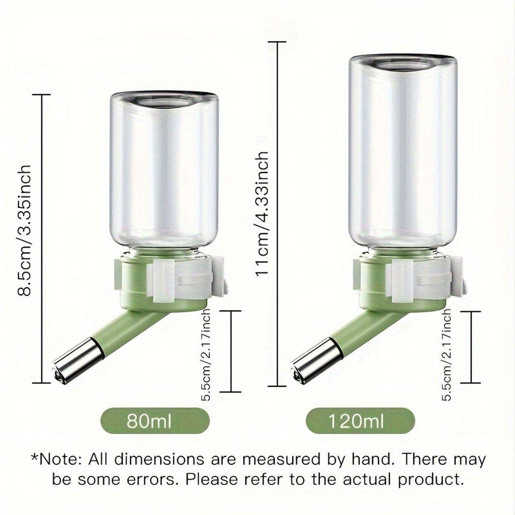 Pet Water Bottle for Hamster Guinea Pig Rabbit Vacuum Drinking Feeder Kettle - 80ml-Green