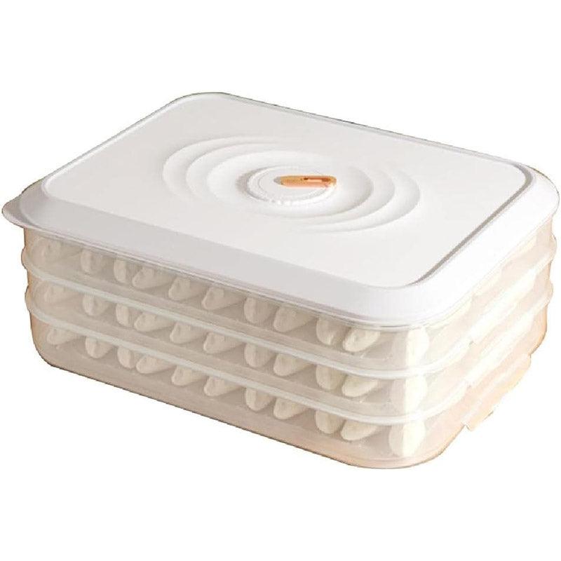 3/4 Layer Large Capacity Dumpling Box Sealed Fresh Wonton Storage Container - Green-4 Layer