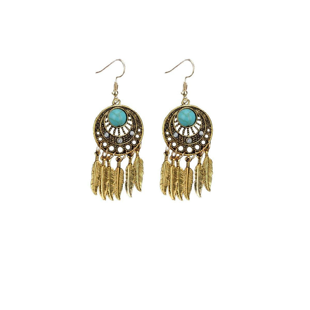 Bohemian Dreamcatcher Tassel Earrings Handmade Fashion Jewellery for Women Gifts - Silver