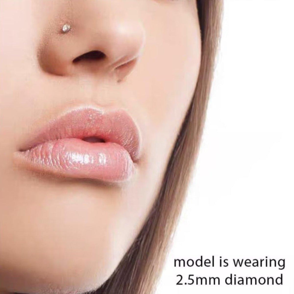 Stainless Steel Nosepiece with Gold Nose Stud Stylish Piercing Jewellery Women - S-Shaped Rod-2mm