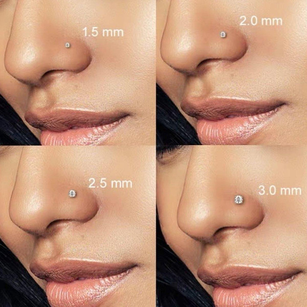 Stainless Steel Nosepiece with Gold Nose Stud Stylish Piercing Jewellery Women - S-Shaped Rod-2.5mm