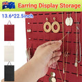 Hanging Jewelry Organizer Earring Necklace Holder Felt Display Storage Rack - White