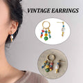 Vintage Asymmetrical Earrings Handmade Floral Glass and Pearl Drop Design for Women