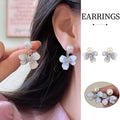 Luxury Crystal Butterfly Bow Earrings Elegant Dangle Fashion Jewelry Women
