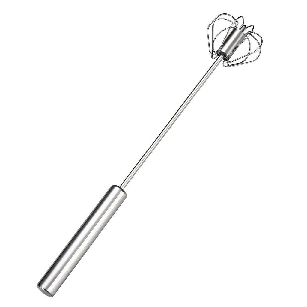Stainless Steel Semi-Automatic Egg Beater Hand Pressed Kitchen Baking Tool - 10 Inch
