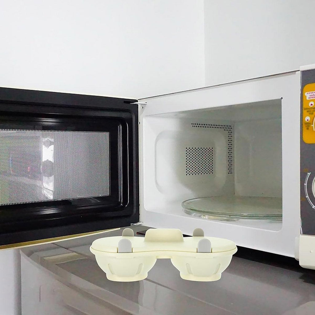 Microwave Egg Steamer With Lid Kitchen Egg Cooker Poacher Steam Box Container - Orange
