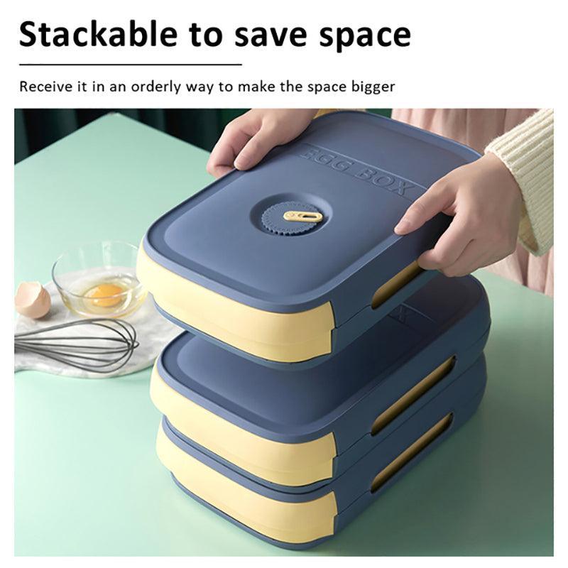 Drawer Type Eggs Tray Fruit Storage Box Kitchen Stacking Holder Food Container - White