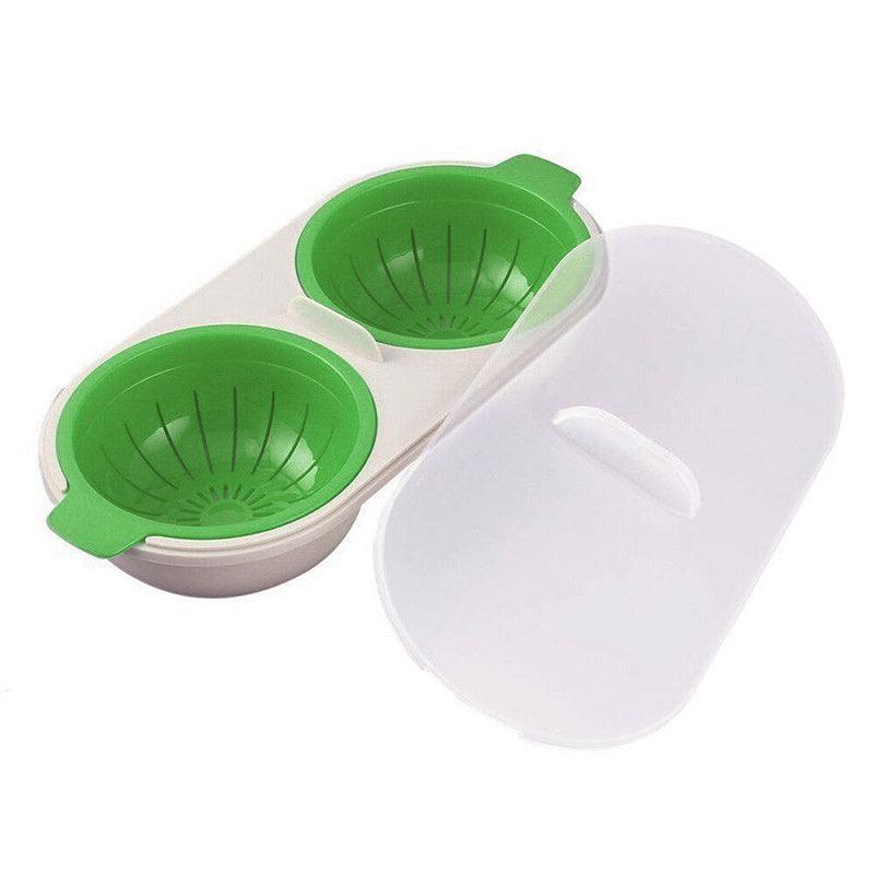 Microwave Egg Cooker for Breakfast Sandwich Poacher Kitchen Gadget - Blue
