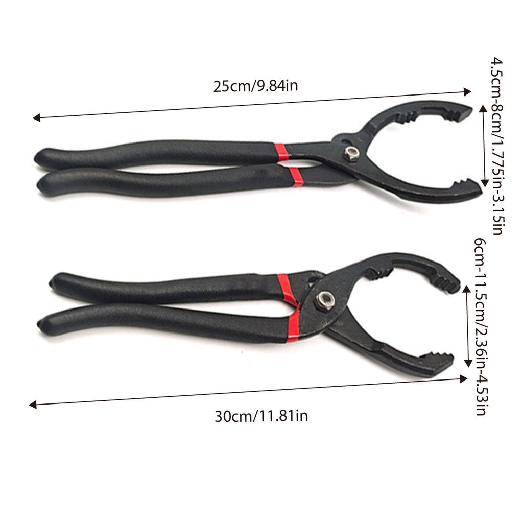 Oil Filter Pliers Wrench 10/12 Inch Heavy Duty Spanner Tool for Car Repair - 10inches