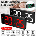 LED Digital Alarm Clock Large Display Dual Power Options Home Office Decor - White