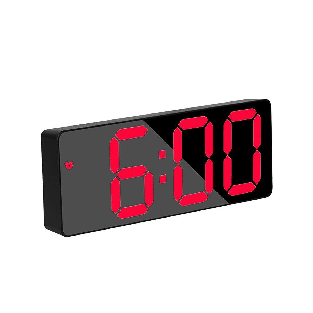 LED Digital Alarm Clock Large Display Dual Power Options Home Office Decor - White
