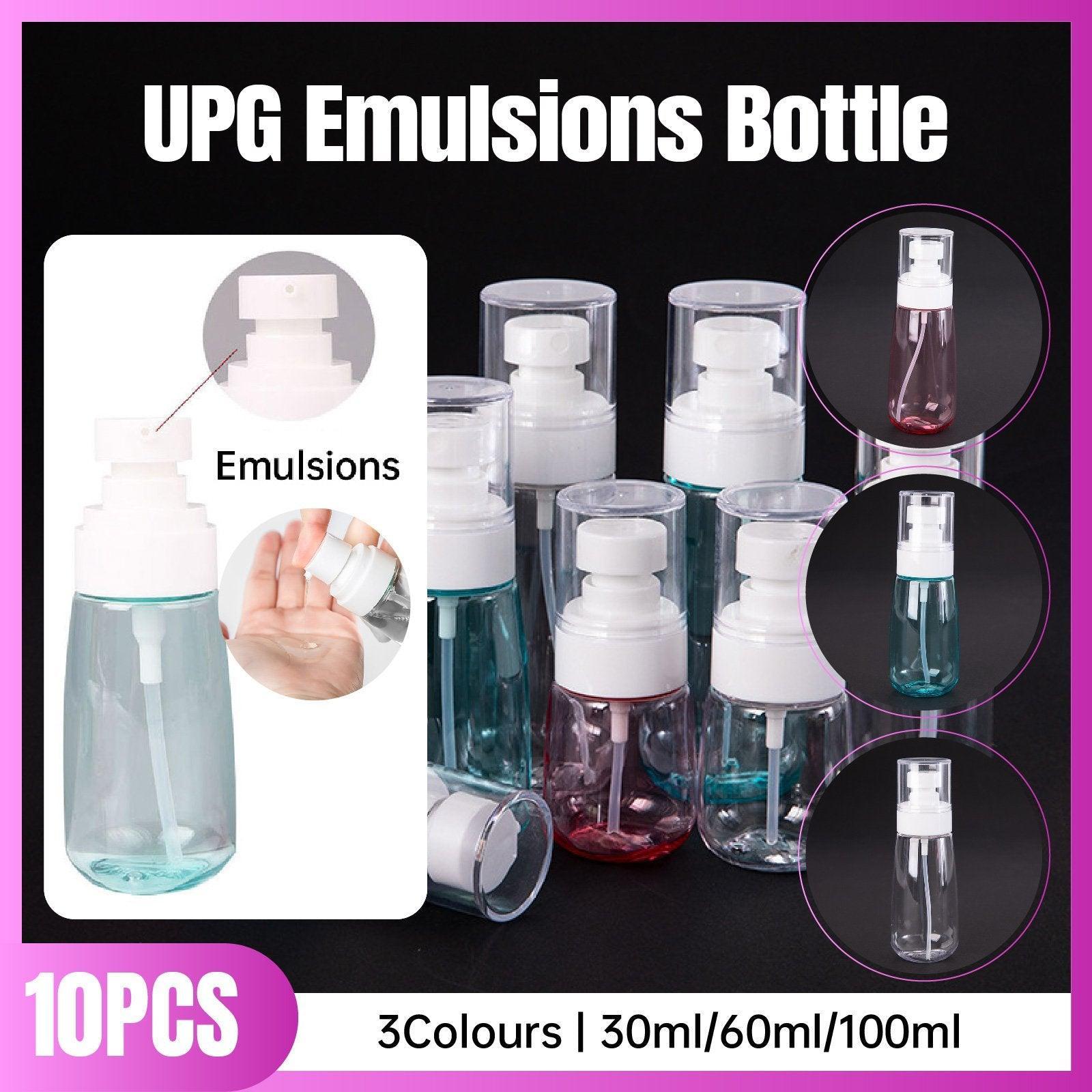 10pcs Portable Travel Emulsion Dispenser Bottle Press Pump Refillable Containers - Blue-100ml