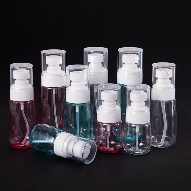 10pcs Portable Travel Emulsion Dispenser Bottle Press Pump Refillable Containers - Clear-100ml