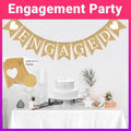 Engaged Burlap Banner Rustic Hessian Bunting Engagement Party Decor