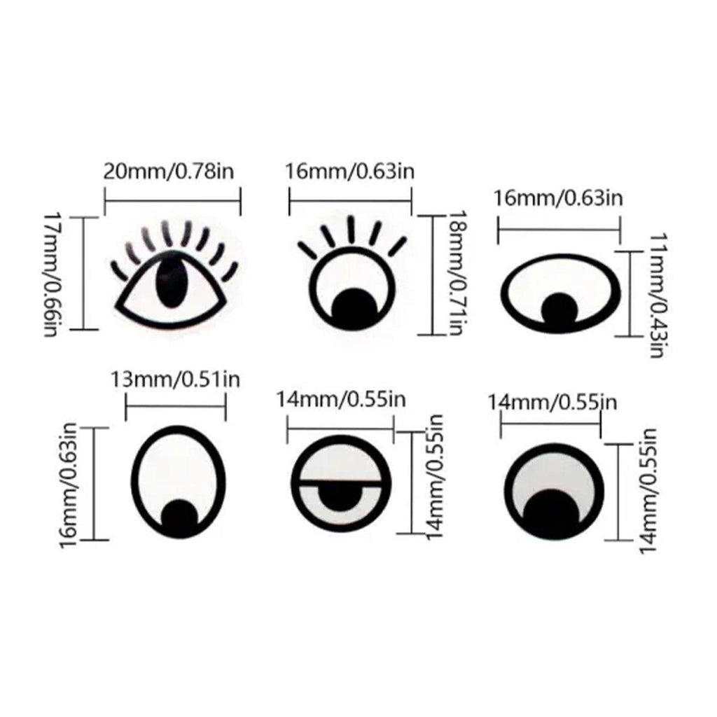 2 Rolls Cartoon Eye Stickers Self-Adhesive DIY Craft Paper for Handmade Projects