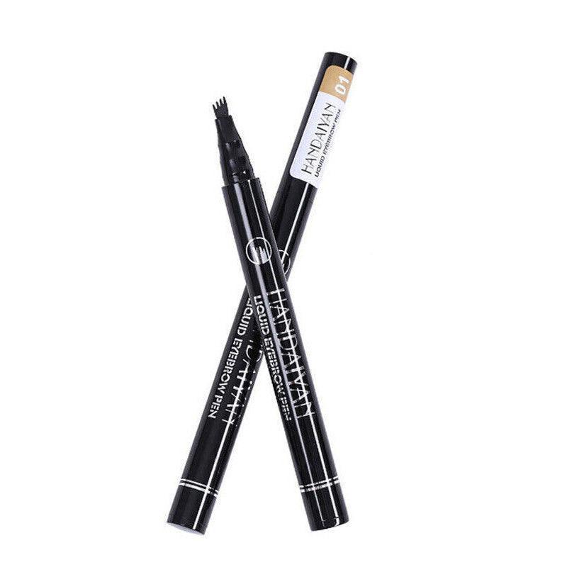 4 Tip Waterproof Microblading Eyebrow Pen for Natural Hair-Like Strokes - 1# Dark Brown