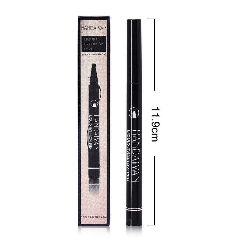 4 Tip Waterproof Microblading Eyebrow Pen for Natural Hair-Like Strokes - 1# Dark Brown