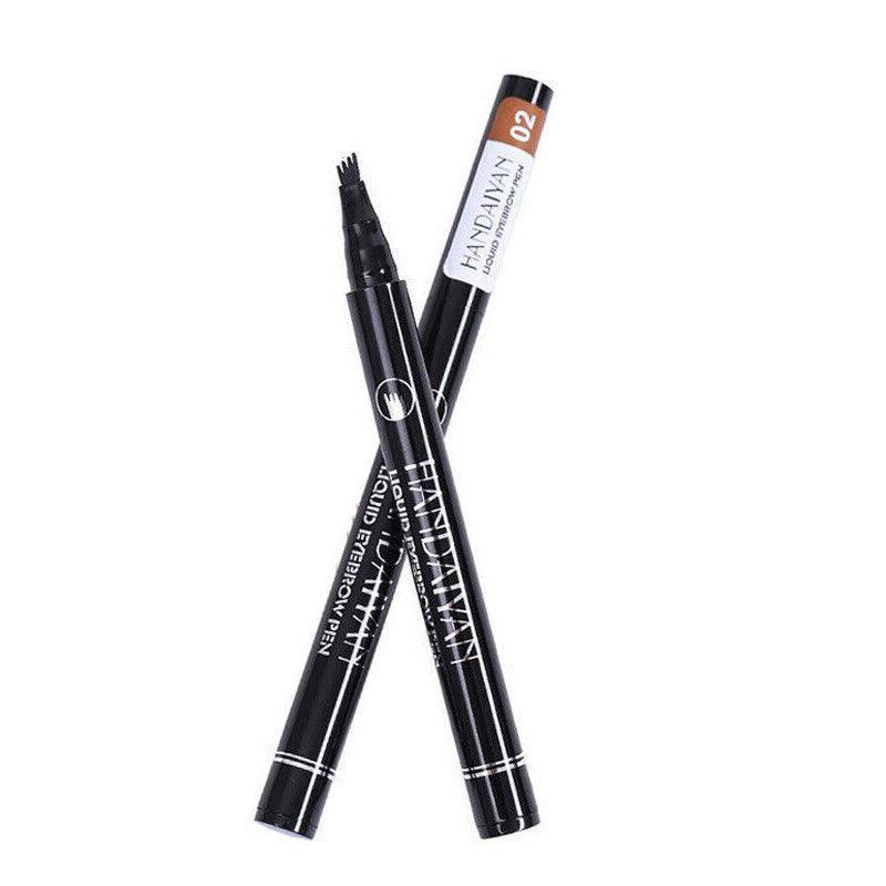 4 Tip Waterproof Microblading Eyebrow Pen for Natural Hair-Like Strokes - 1# Dark Brown