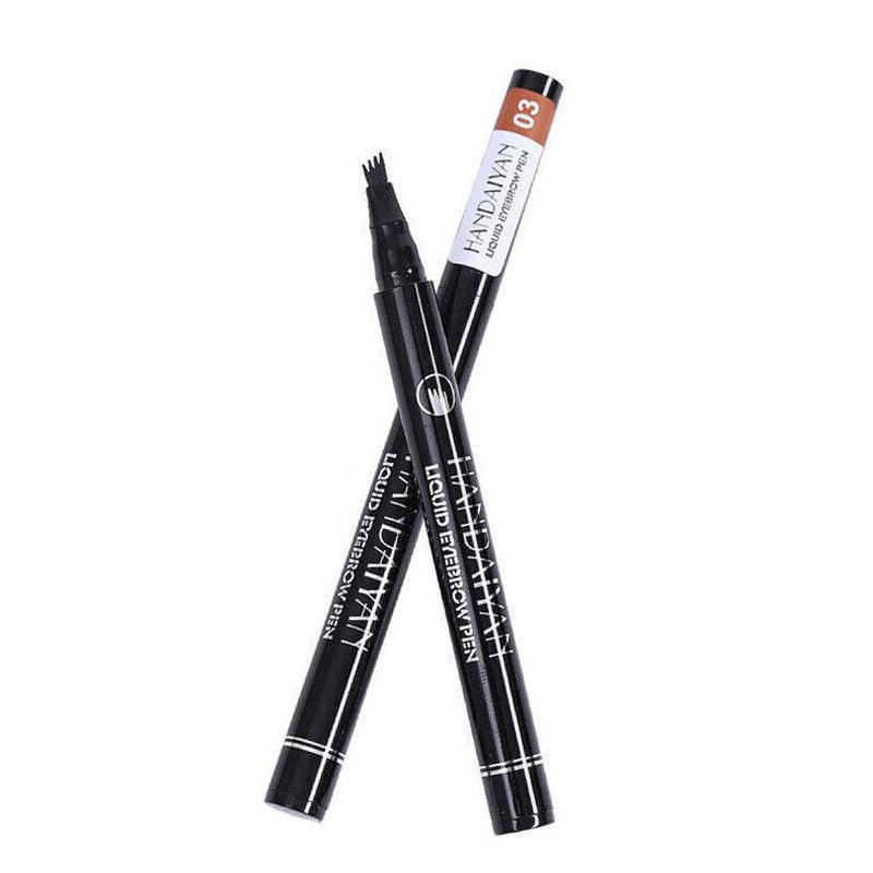 4 Tip Waterproof Microblading Eyebrow Pen for Natural Hair-Like Strokes - 1# Dark Brown
