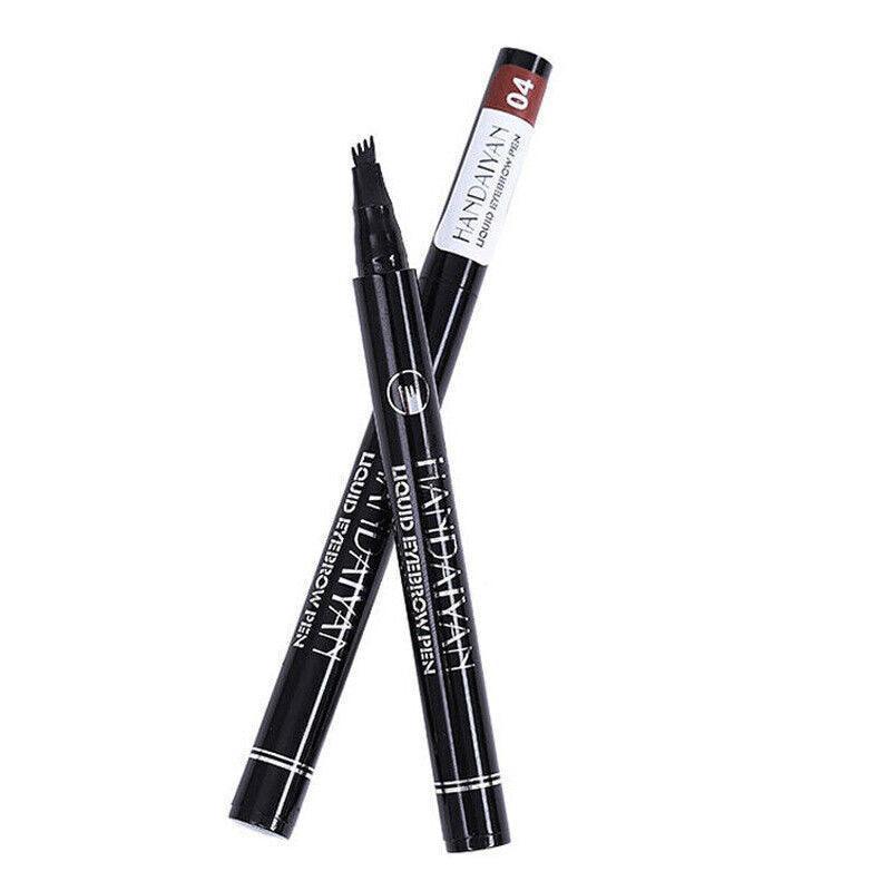 4 Tip Waterproof Microblading Eyebrow Pen for Natural Hair-Like Strokes - 1# Dark Brown