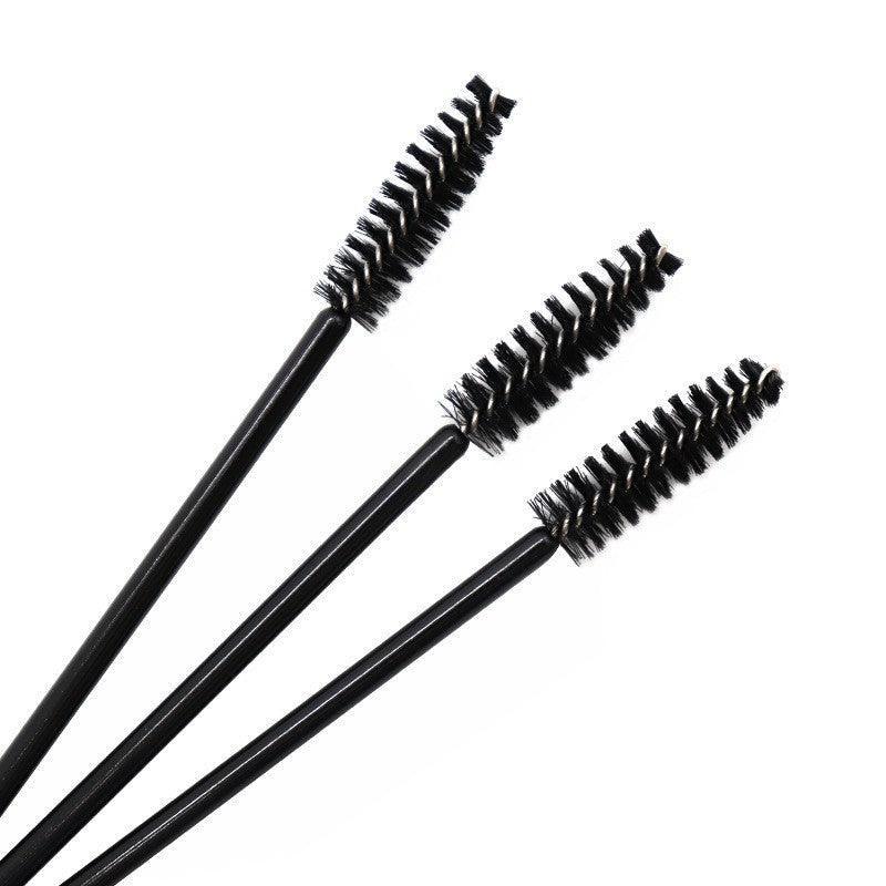 50X Disposable Mascara Wands Eyelash Brushes Applicator Lash Extension Brush - Black+Clear