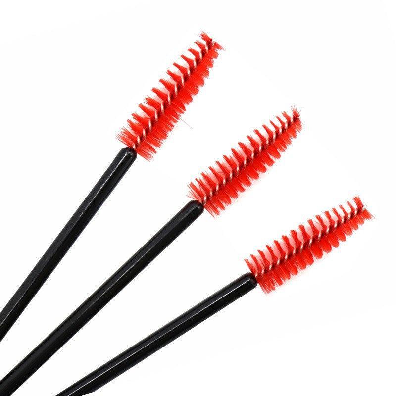 50X Disposable Mascara Wands Eyelash Brushes Applicator Lash Extension Brush - Pink+Clear