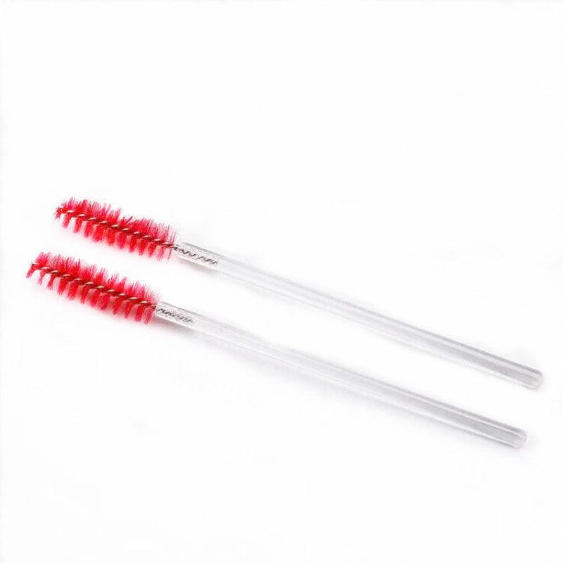 50X Disposable Mascara Wands Eyelash Brushes Applicator Lash Extension Brush - Pink+Clear