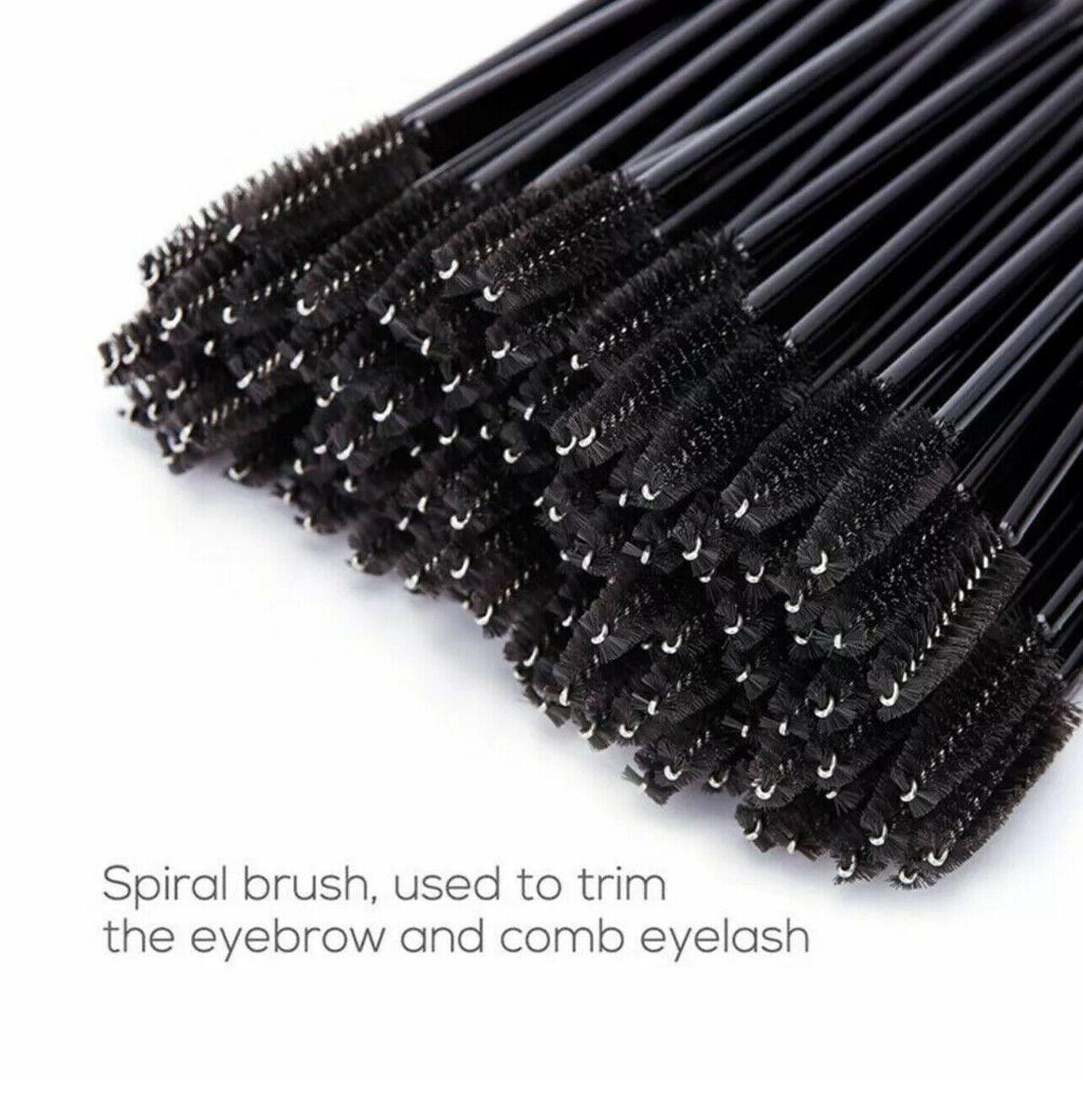 50X Disposable Mascara Wands Eyelash Brushes Applicator Lash Extension Brush - Purple+Clear