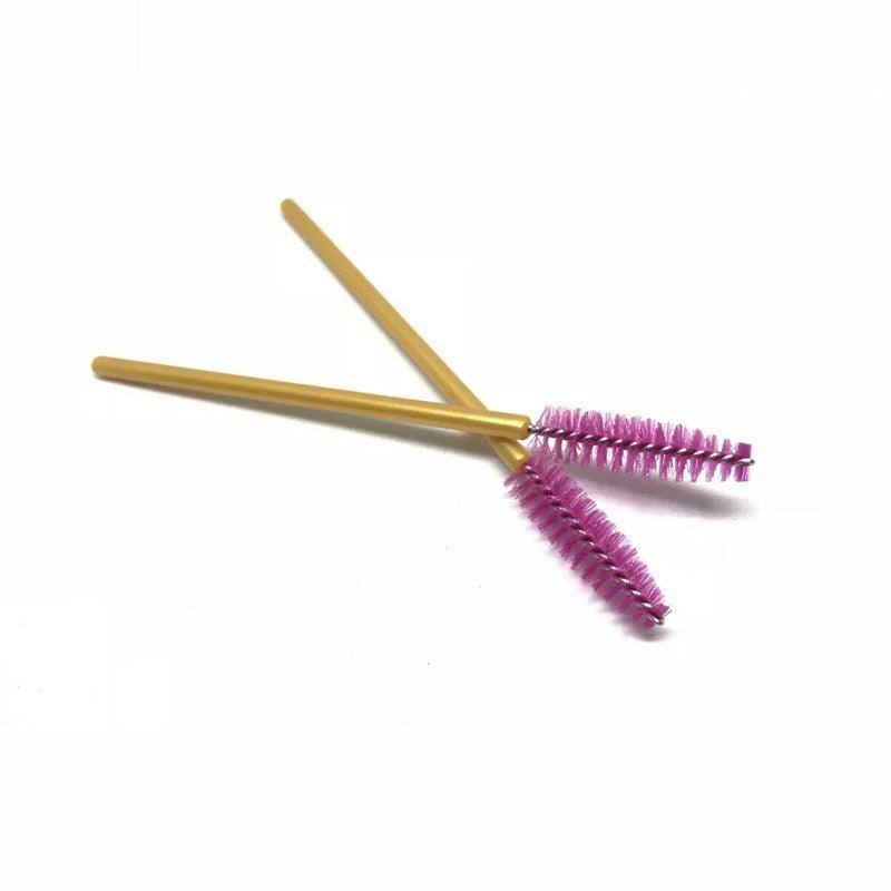 50X Disposable Mascara Wands Eyelash Brushes Applicator Lash Extension Brush - Red+Clear
