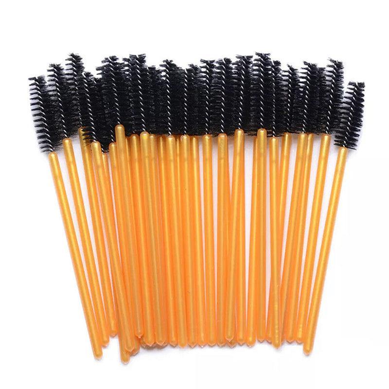 50X Disposable Mascara Wands Eyelash Brushes Applicator Lash Extension Brush - Red+Clear