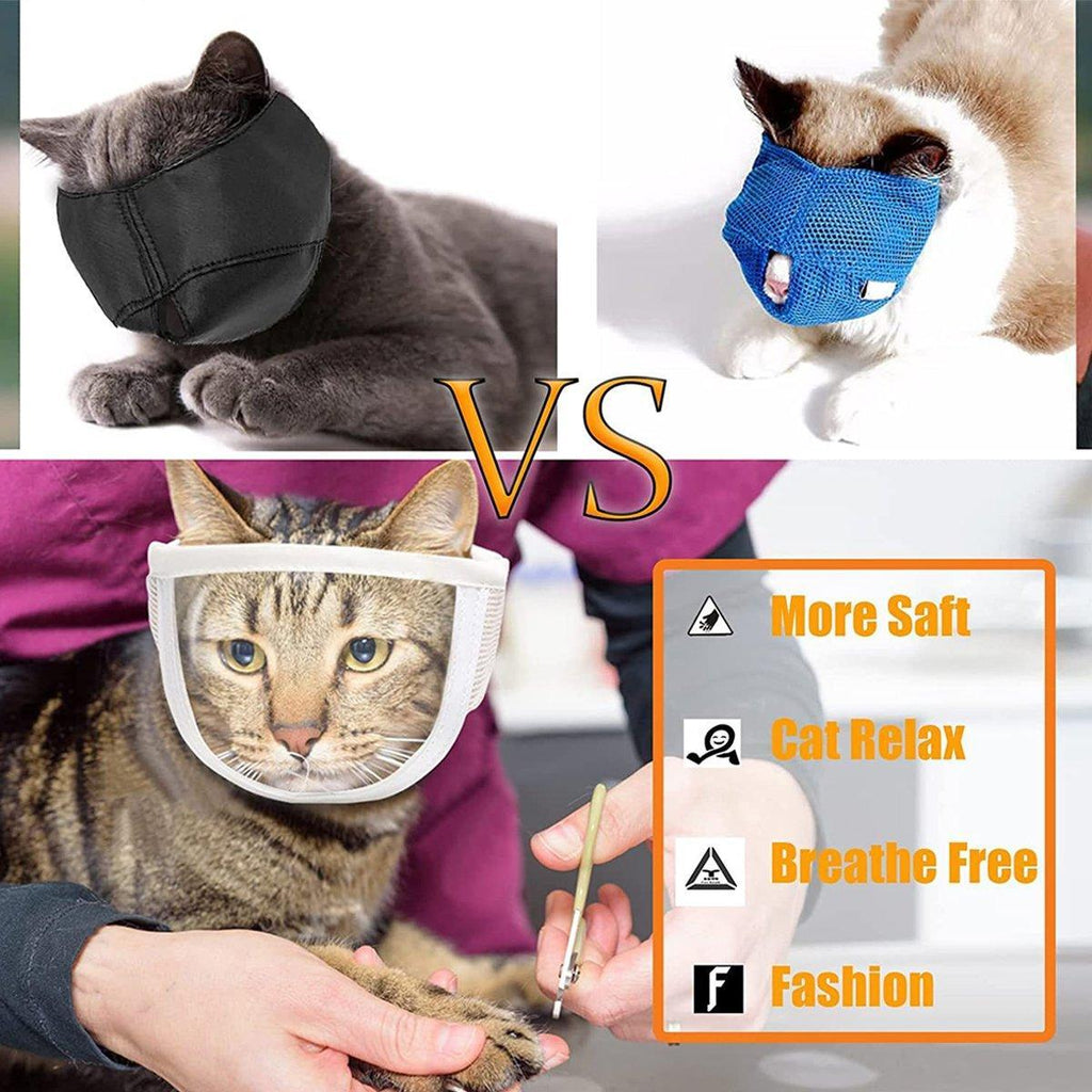 Breathable Kitten Headgear Clear Pet Mask Dog Anti Bite Scratch Protective Gear - S