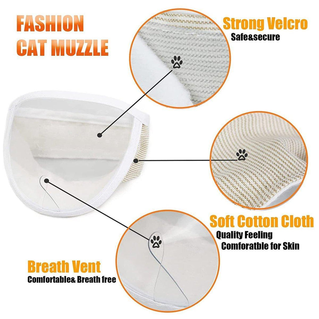 Breathable Kitten Headgear Clear Pet Mask Dog Anti Bite Scratch Protective Gear - S