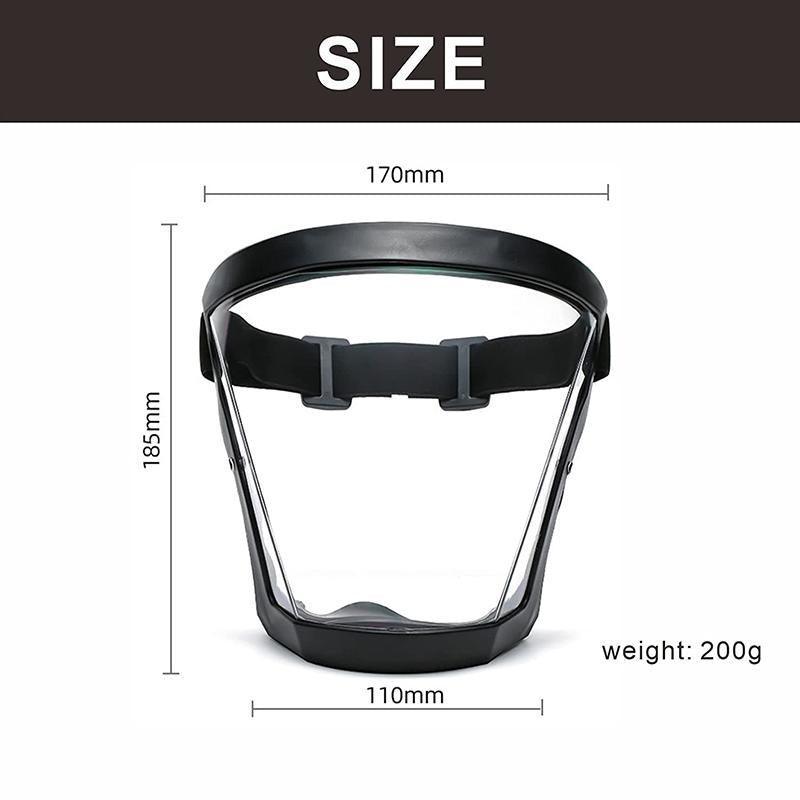 Super Protective Mask Anti-Fog Full Face Shield All-Inclusive For Men and Women - Black-2PC